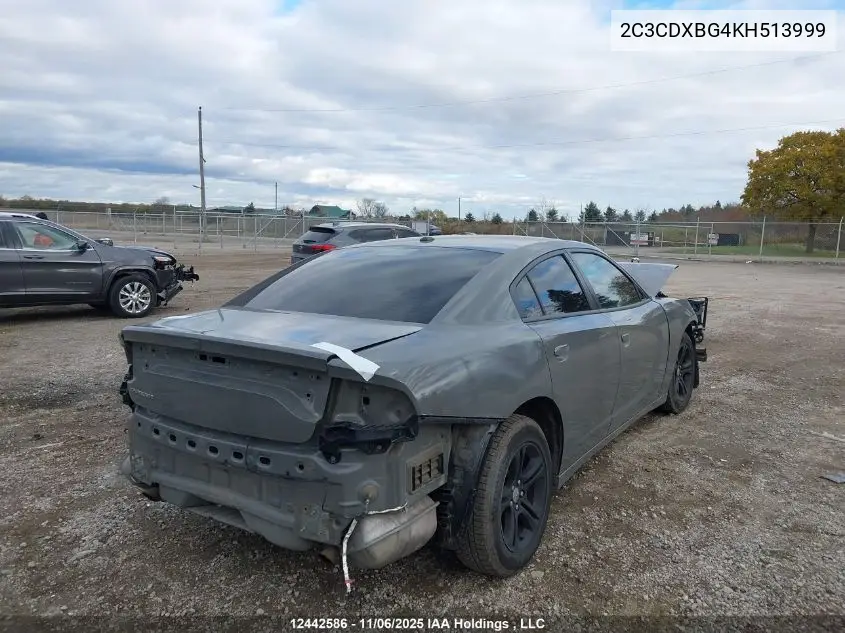 2C3CDXBG4KH513999 2019 Dodge Charger Sxt
