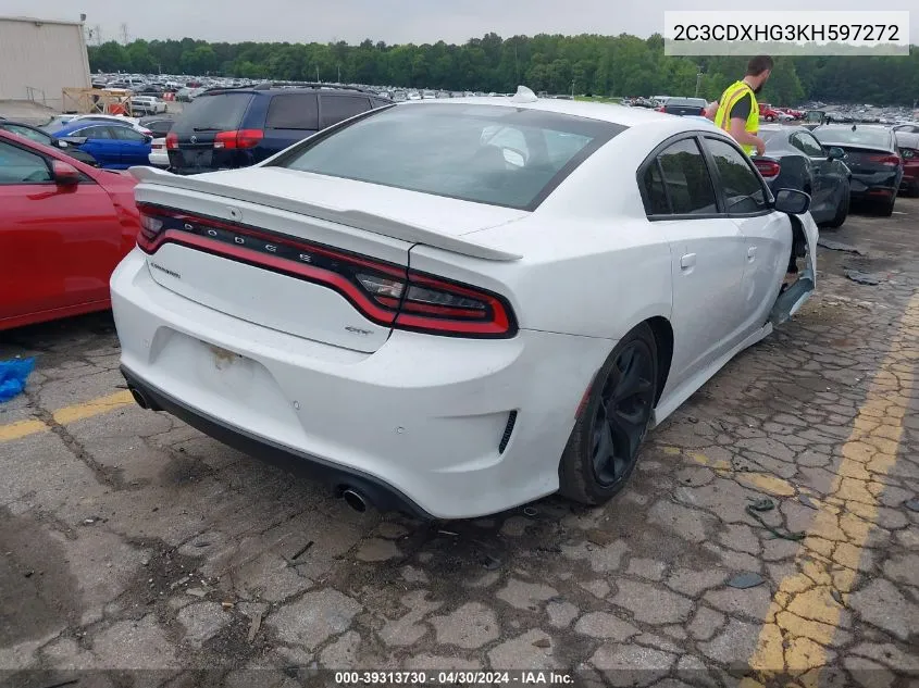 2019 Dodge Charger Gt Rwd VIN: 2C3CDXHG3KH597272 Lot: 39313730