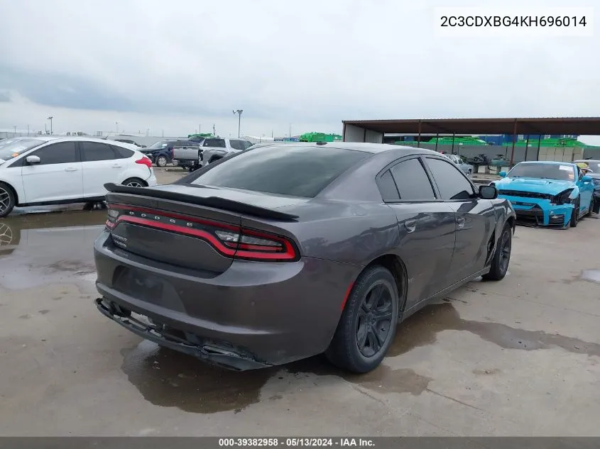 2019 Dodge Charger Sxt Rwd VIN: 2C3CDXBG4KH696014 Lot: 39382958