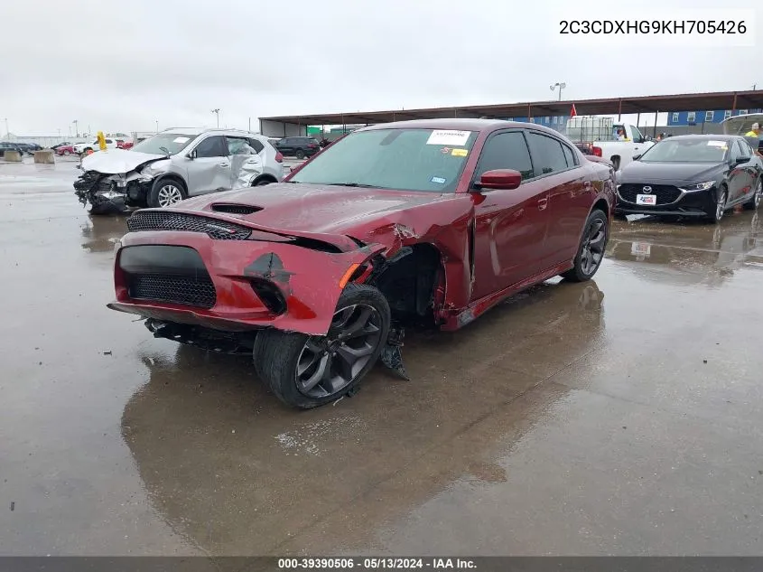 2019 Dodge Charger Gt Rwd VIN: 2C3CDXHG9KH705426 Lot: 39390506