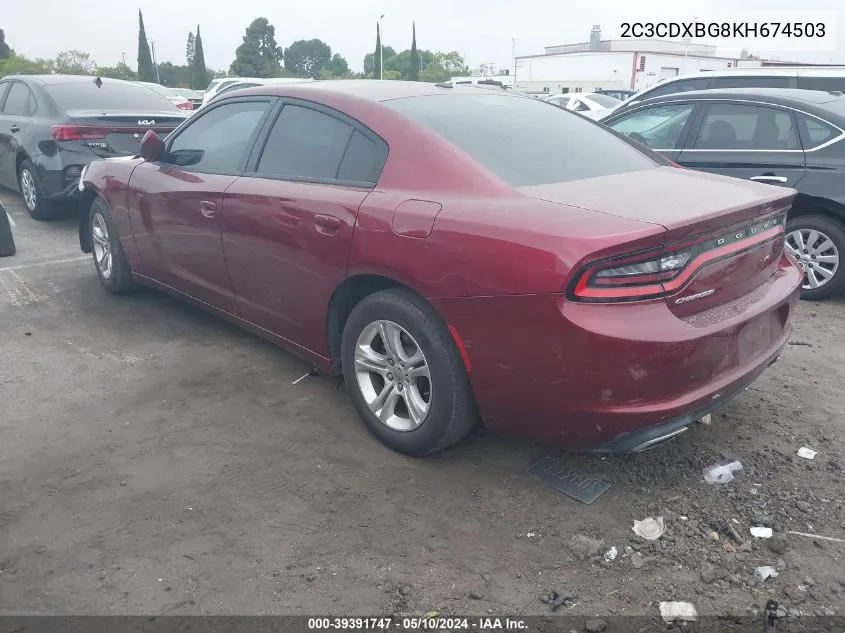 2C3CDXBG8KH674503 2019 Dodge Charger Sxt Rwd