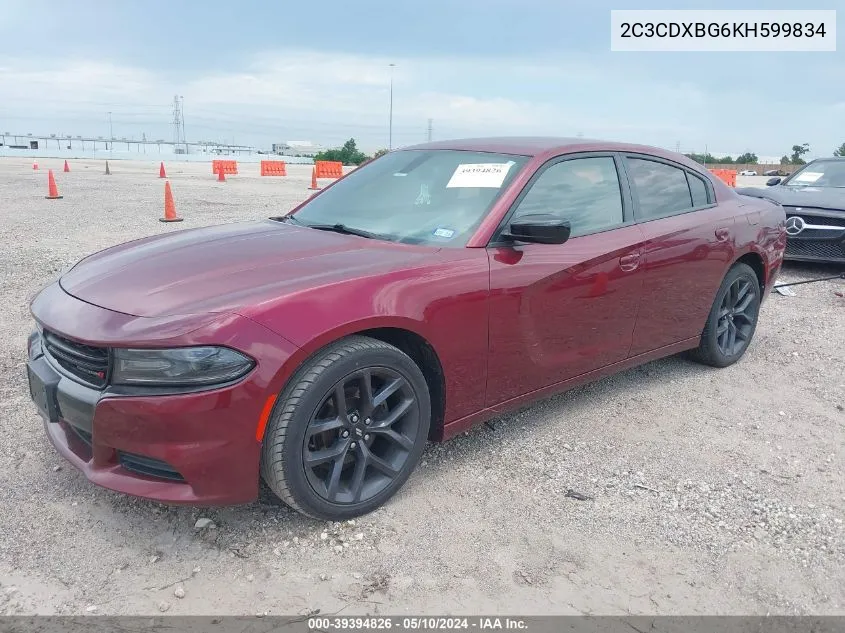 2019 Dodge Charger Sxt Rwd VIN: 2C3CDXBG6KH599834 Lot: 39394826