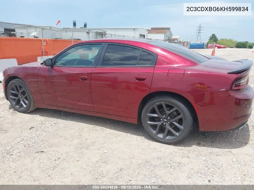 2C3CDXBG6KH599834 2019 Dodge Charger Sxt Rwd