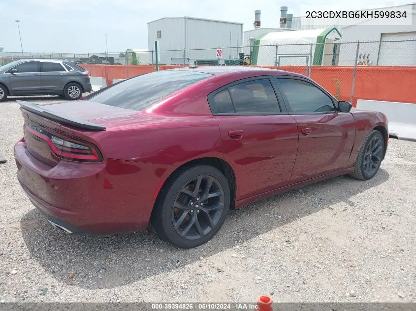 2C3CDXBG6KH599834 2019 Dodge Charger Sxt Rwd