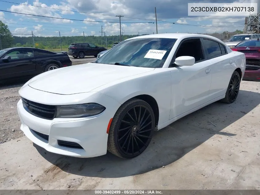 2C3CDXBG2KH707138 2019 Dodge Charger Sxt Rwd