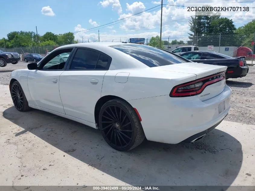 2C3CDXBG2KH707138 2019 Dodge Charger Sxt Rwd