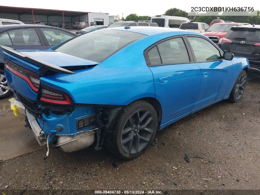 2C3CDXBG1KH636756 2019 Dodge Charger Sxt Rwd