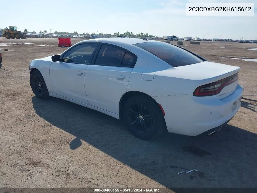 2C3CDXBG2KH615642 2019 Dodge Charger Sxt Rwd