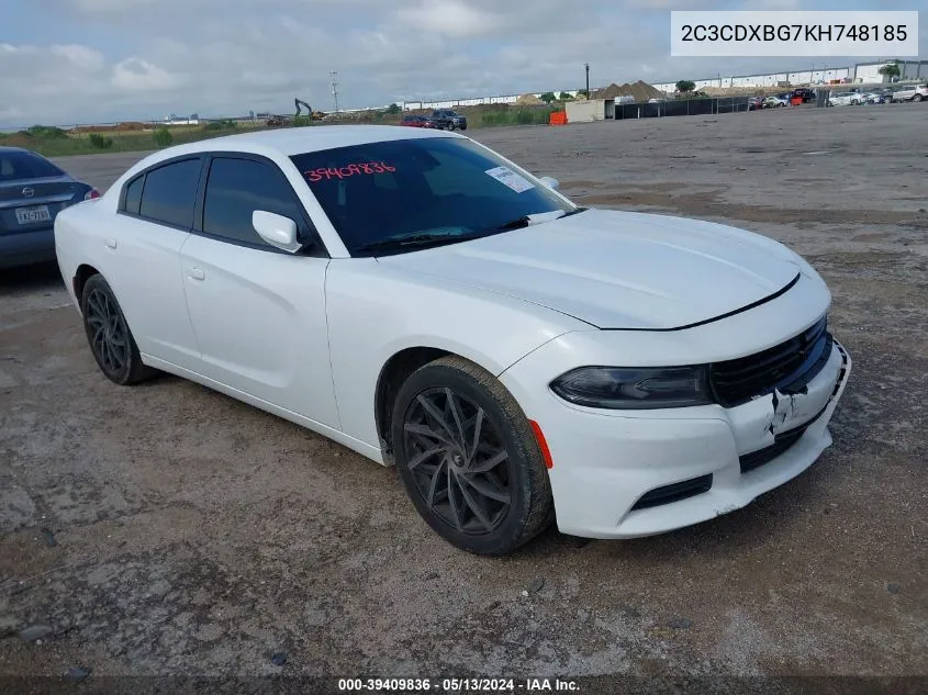 2019 Dodge Charger Sxt Rwd VIN: 2C3CDXBG7KH748185 Lot: 39409836