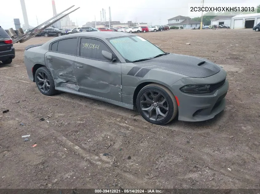 2C3CDXHGXKH513013 2019 Dodge Charger Gt Rwd