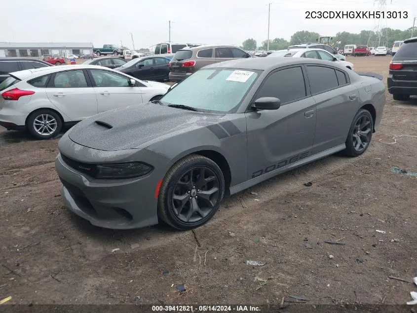 2C3CDXHGXKH513013 2019 Dodge Charger Gt Rwd