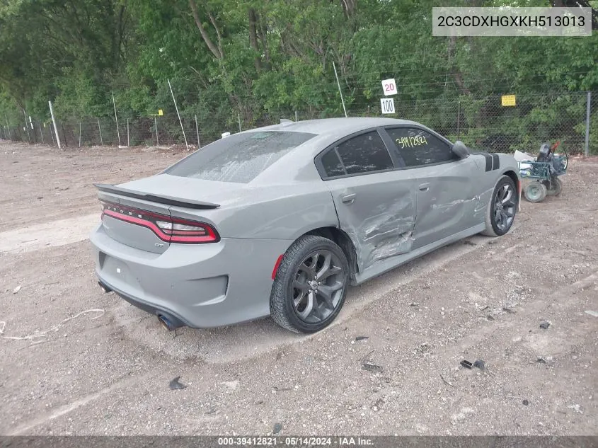 2C3CDXHGXKH513013 2019 Dodge Charger Gt Rwd