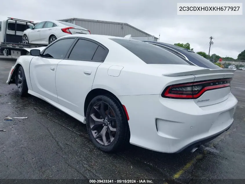 2019 Dodge Charger Gt Rwd VIN: 2C3CDXHGXKH677927 Lot: 39433341