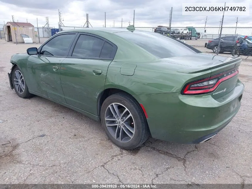 2019 Dodge Charger Sxt Awd VIN: 2C3CDXJG6KH749782 Lot: 39439928