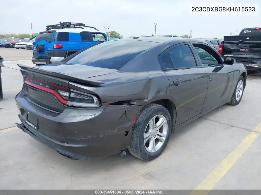 2C3CDXBG8KH615533 2019 Dodge Charger Sxt Rwd