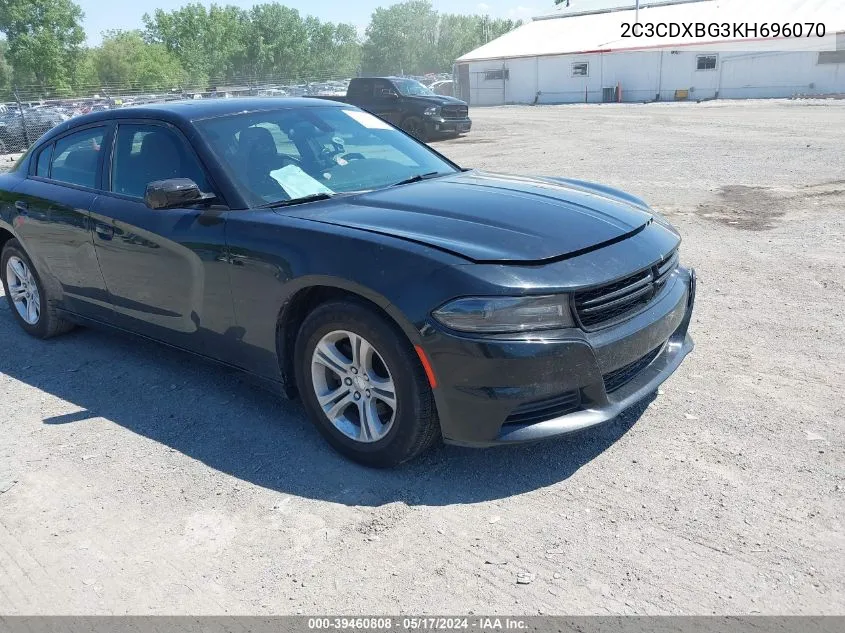 2019 Dodge Charger Sxt Rwd VIN: 2C3CDXBG3KH696070 Lot: 39460808