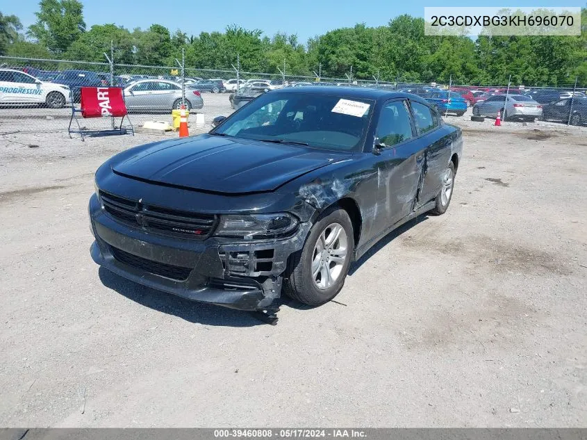 2019 Dodge Charger Sxt Rwd VIN: 2C3CDXBG3KH696070 Lot: 39460808