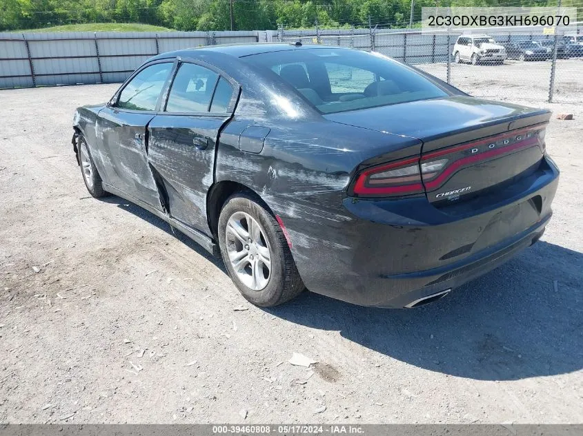 2019 Dodge Charger Sxt Rwd VIN: 2C3CDXBG3KH696070 Lot: 39460808