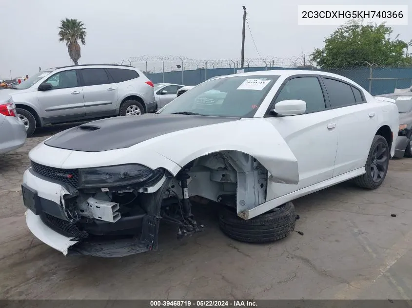 2C3CDXHG5KH740366 2019 Dodge Charger Gt Rwd