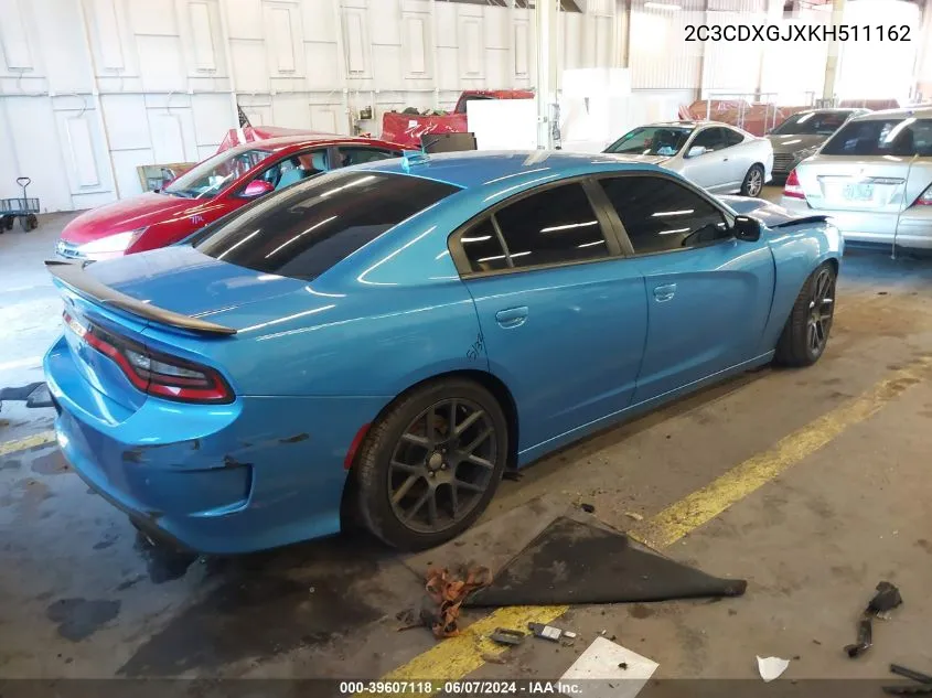 2019 Dodge Charger Scat Pack Rwd VIN: 2C3CDXGJXKH511162 Lot: 39607118