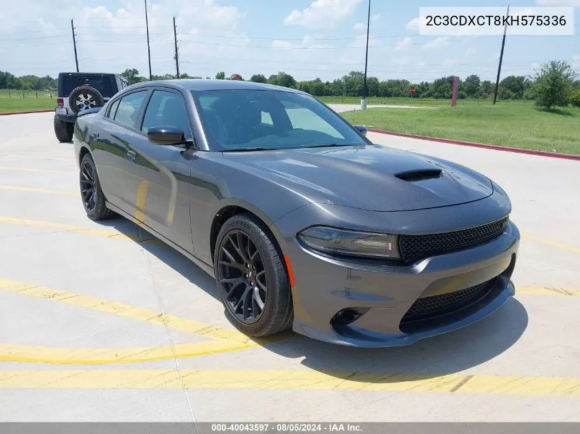 2019 Dodge Charger R/T Rwd VIN: 2C3CDXCT8KH575336 Lot: 40043597