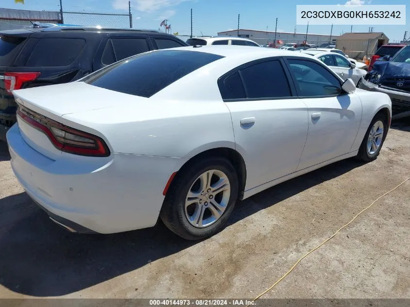 2C3CDXBG0KH653242 2019 Dodge Charger Sxt Rwd