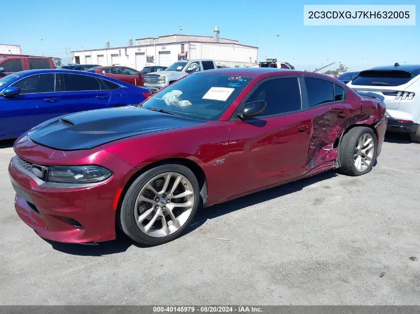 2019 Dodge Charger Scat Pack Rwd VIN: 2C3CDXGJ7KH632005 Lot: 40145979