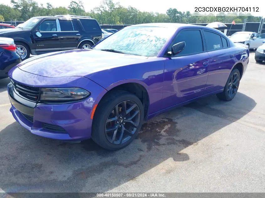 2019 Dodge Charger Sxt Rwd VIN: 2C3CDXBG2KH704112 Lot: 40150507