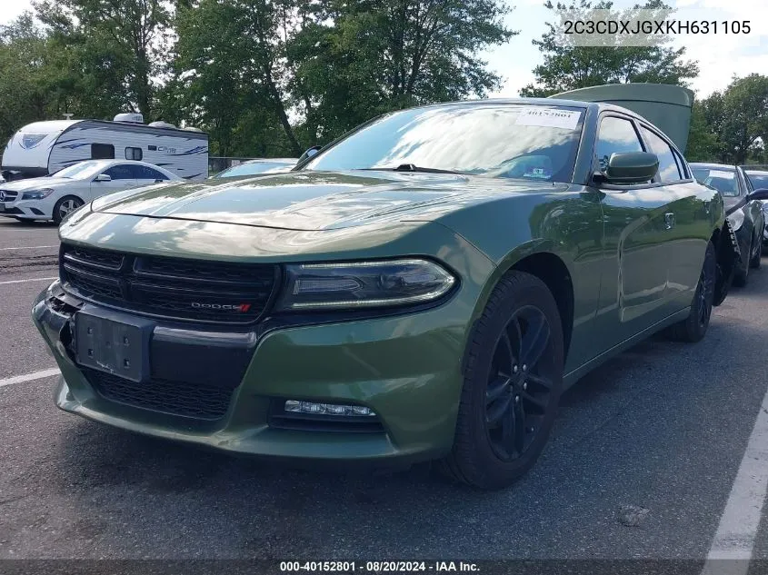 2019 Dodge Charger Sxt Awd VIN: 2C3CDXJGXKH631105 Lot: 40152801