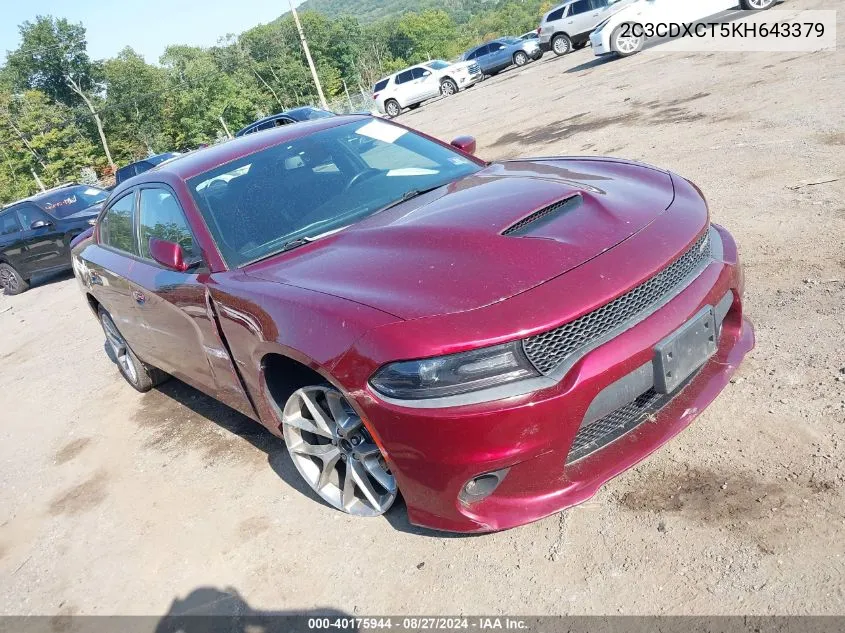 2019 Dodge Charger R/T Rwd VIN: 2C3CDXCT5KH643379 Lot: 40175944