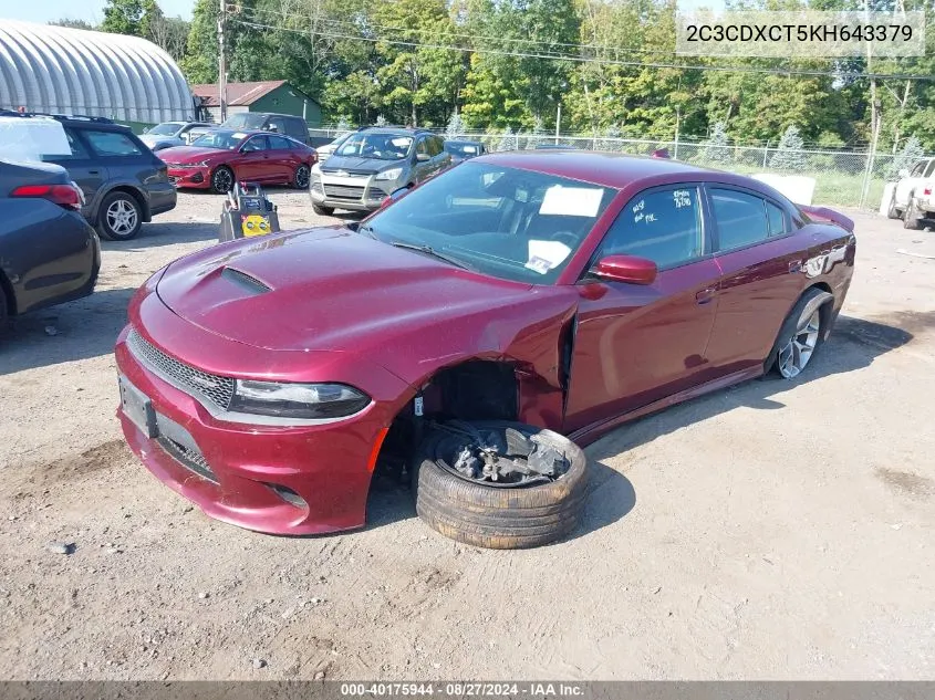 2019 Dodge Charger R/T Rwd VIN: 2C3CDXCT5KH643379 Lot: 40175944