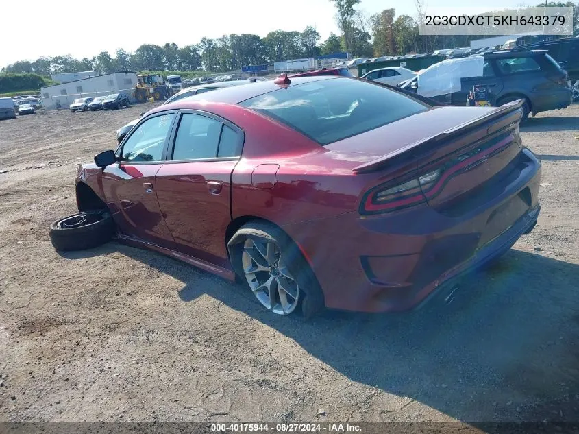 2C3CDXCT5KH643379 2019 Dodge Charger R/T Rwd