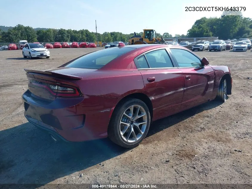 2019 Dodge Charger R/T Rwd VIN: 2C3CDXCT5KH643379 Lot: 40175944