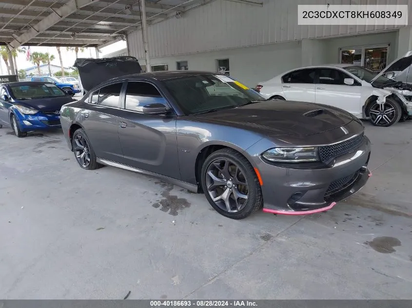 2019 Dodge Charger R/T Rwd VIN: 2C3CDXCT8KH608349 Lot: 40186693