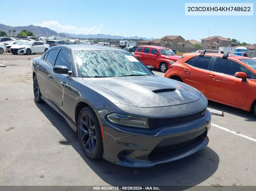 2C3CDXHG4KH748622 2019 Dodge Charger Gt Rwd