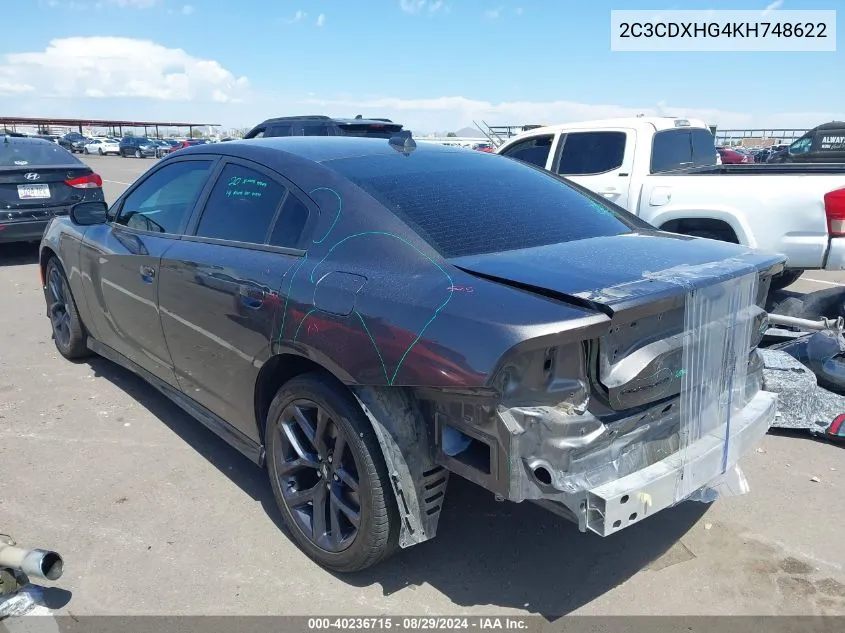 2C3CDXHG4KH748622 2019 Dodge Charger Gt Rwd