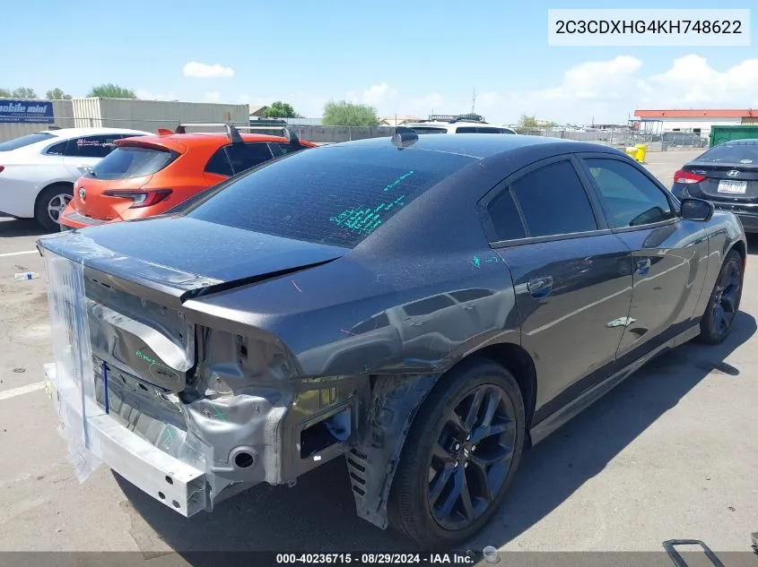 2C3CDXHG4KH748622 2019 Dodge Charger Gt Rwd