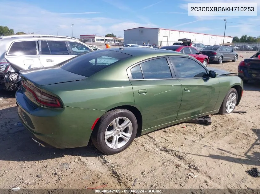 2019 Dodge Charger Sxt Rwd VIN: 2C3CDXBG6KH710253 Lot: 40242169