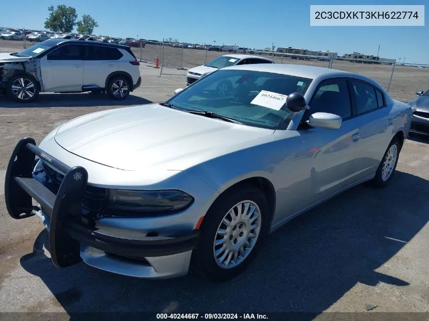 2019 Dodge Charger Police Awd VIN: 2C3CDXKT3KH622774 Lot: 40244667