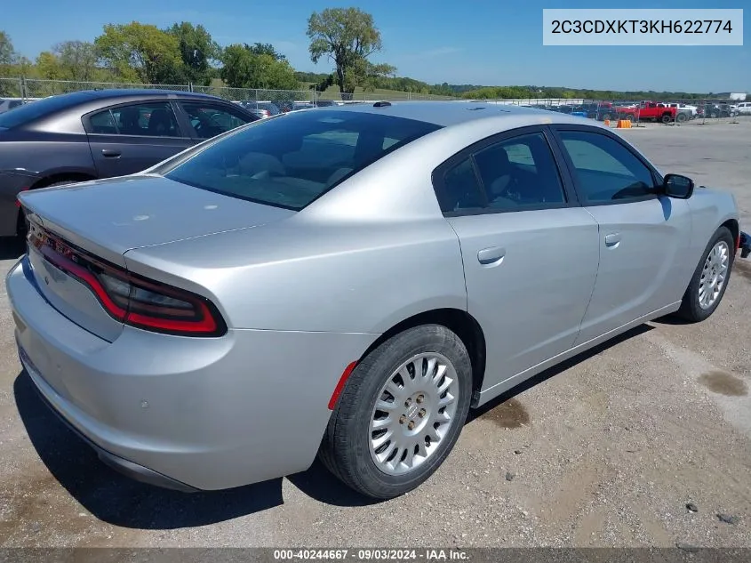 2019 Dodge Charger Police Awd VIN: 2C3CDXKT3KH622774 Lot: 40244667