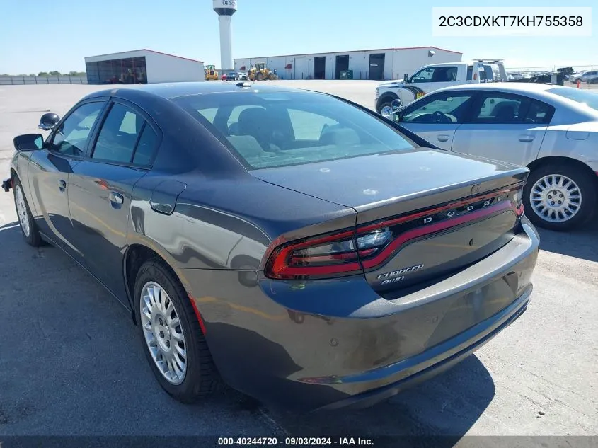 2C3CDXKT7KH755358 2019 Dodge Charger Police Awd