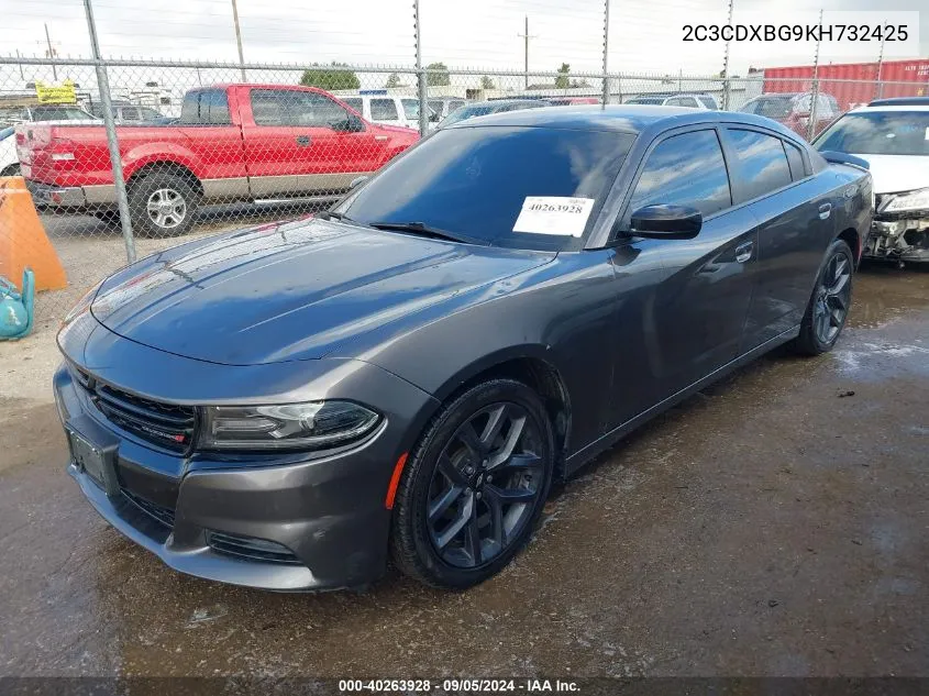 2C3CDXBG9KH732425 2019 Dodge Charger Sxt Rwd