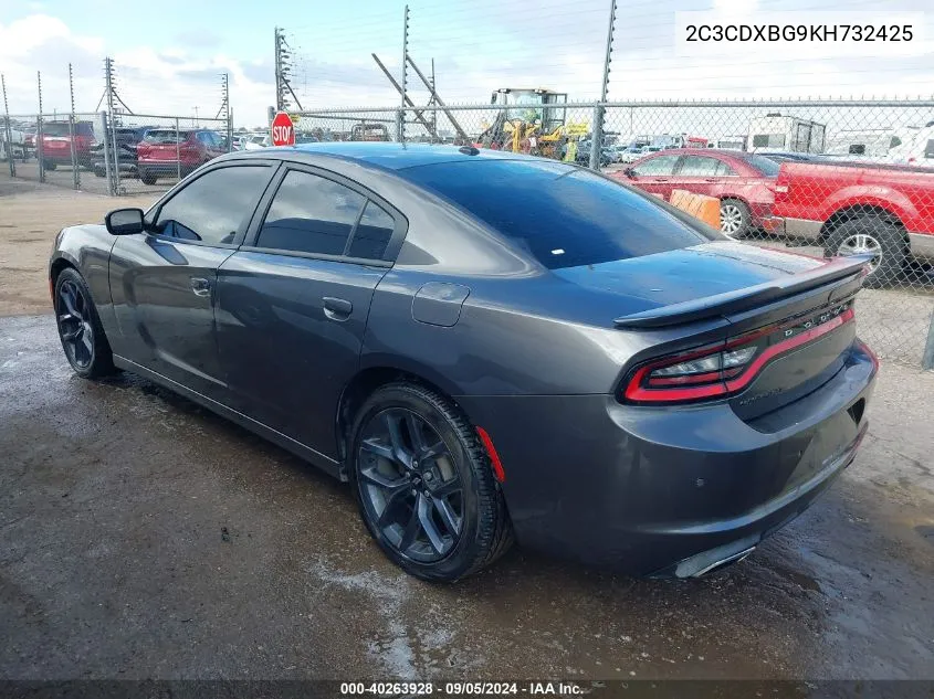 2C3CDXBG9KH732425 2019 Dodge Charger Sxt Rwd