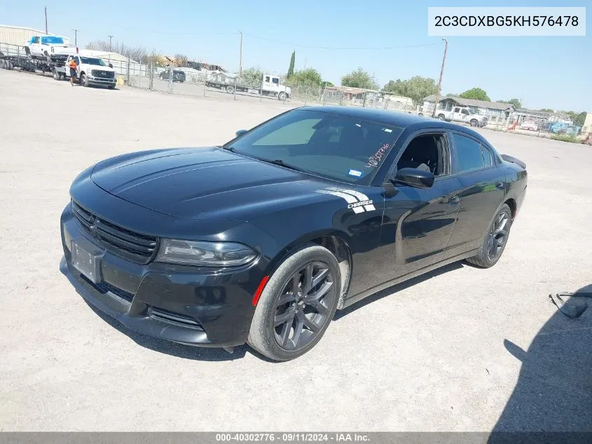 2C3CDXBG5KH576478 2019 Dodge Charger Sxt