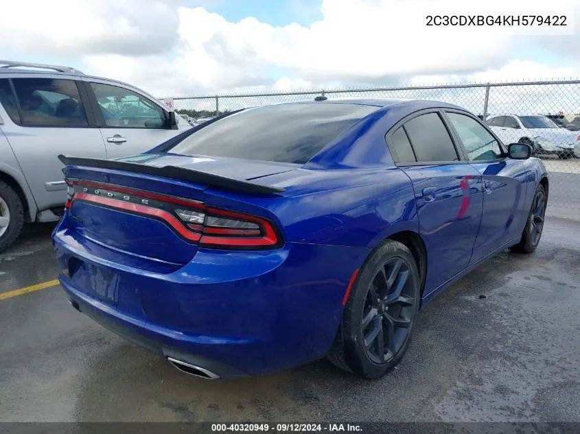 2C3CDXBG4KH579422 2019 Dodge Charger Sxt