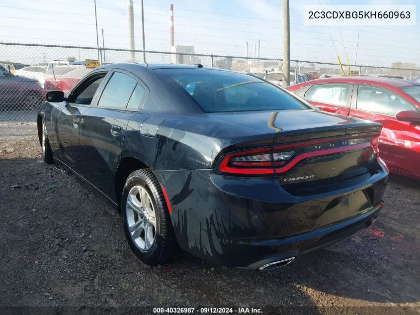 2C3CDXBG5KH660963 2019 Dodge Charger Sxt Rwd