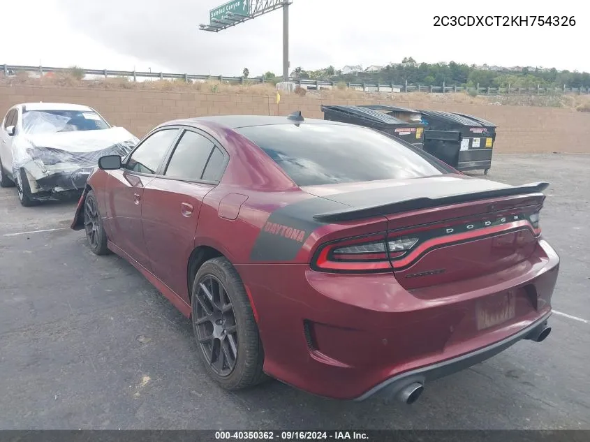 2C3CDXCT2KH754326 2019 Dodge Charger R/T Rwd