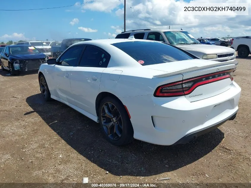 2C3CDXHG2KH740499 2019 Dodge Charger Gt Rwd