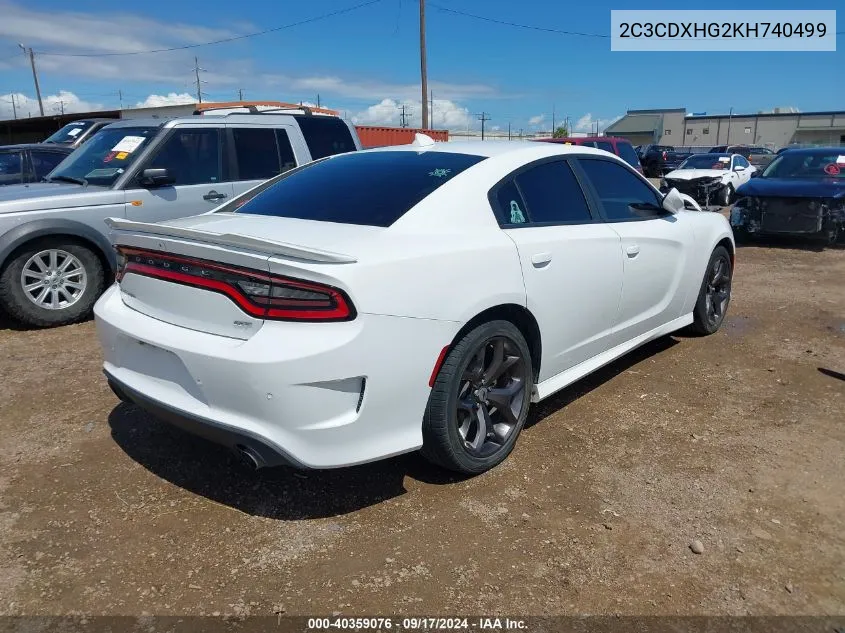 2C3CDXHG2KH740499 2019 Dodge Charger Gt Rwd