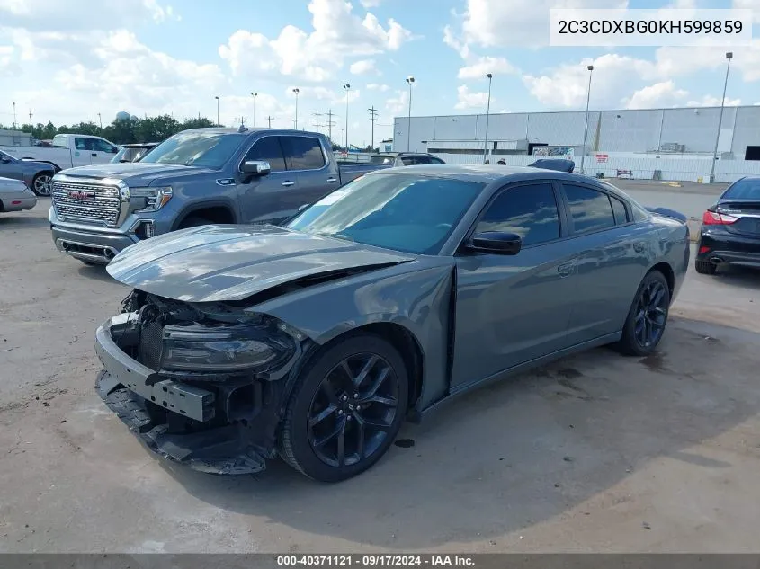 2019 Dodge Charger Sxt Rwd VIN: 2C3CDXBG0KH599859 Lot: 40371121